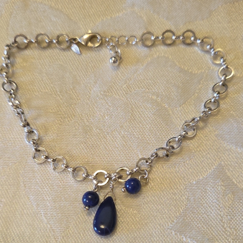 Ankle Bracelet with Blue Accents